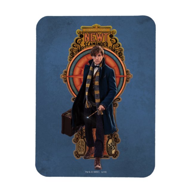 Íman Painel NEWT SCAMANDER™ Walking Art Nouveau (Vertical)