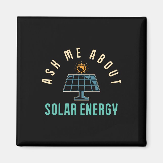 Íman Painel solar Pergunte-me sobre energia solar energ (Frente)