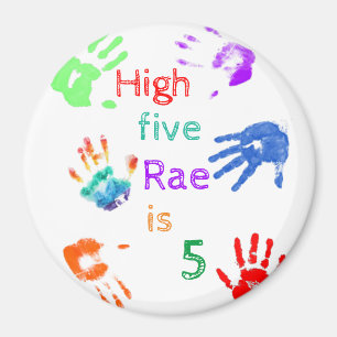 Íman Paint Handprint Aniversário com Nome Personalizado