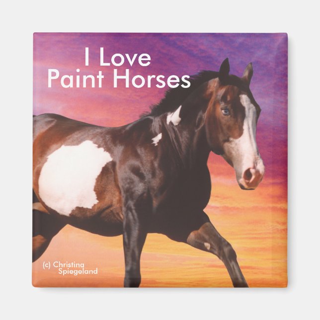 Íman Paint Horse galloping sunrise (Frente)