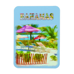 Íman Painterly Tropical Bahama Ilhas Praia