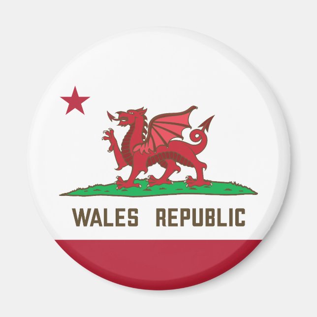Íman País de Gales Dragon Flag Welsh Pride (Frente)