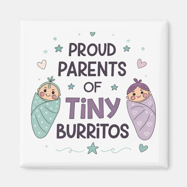 Íman Pais Orgulhosos de Pequenos Burritos Arte (Frente)