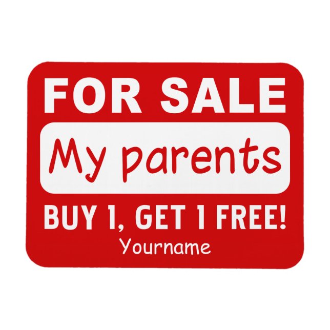 Íman PAIS PARA VENDA de ímã personalizado (Horizontal)