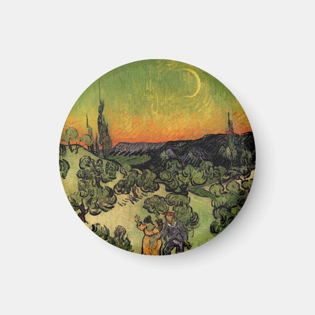 Íman Paisagem ao Luar de Vincent Van Gogh (Frente)