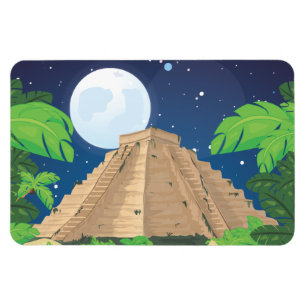 Íman Paisagem asteca dos desenhos animados da pirâmide