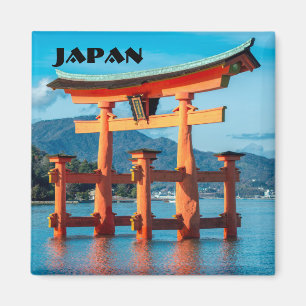 Íman Paisagem cénico com porta de Torii do japonês