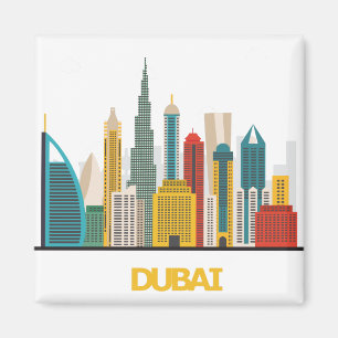 Íman paisagem colorida dos desenhos animados de Dubai
