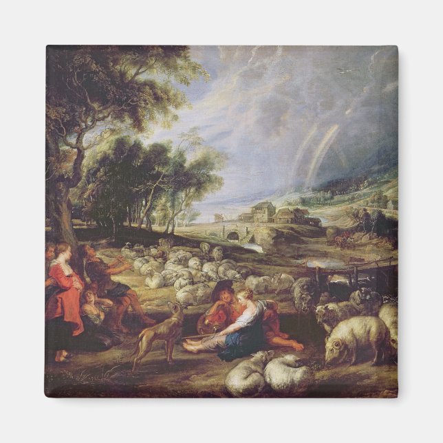 Íman Paisagem com arco-íris (Frente)