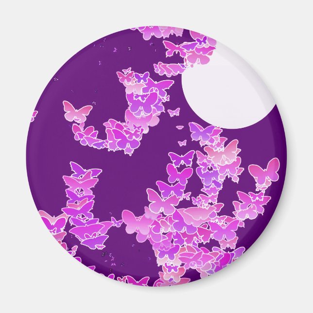 Íman Paisagem com borboletas - orquídea, ametista (Frente)