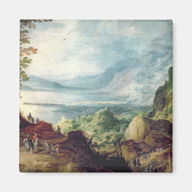 Íman Paisagem com Mar e Montanhas (óleo na canvas) (Frente)