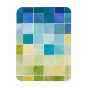 Íman Paisagem com Quadrados Pixilados Multicoloridos