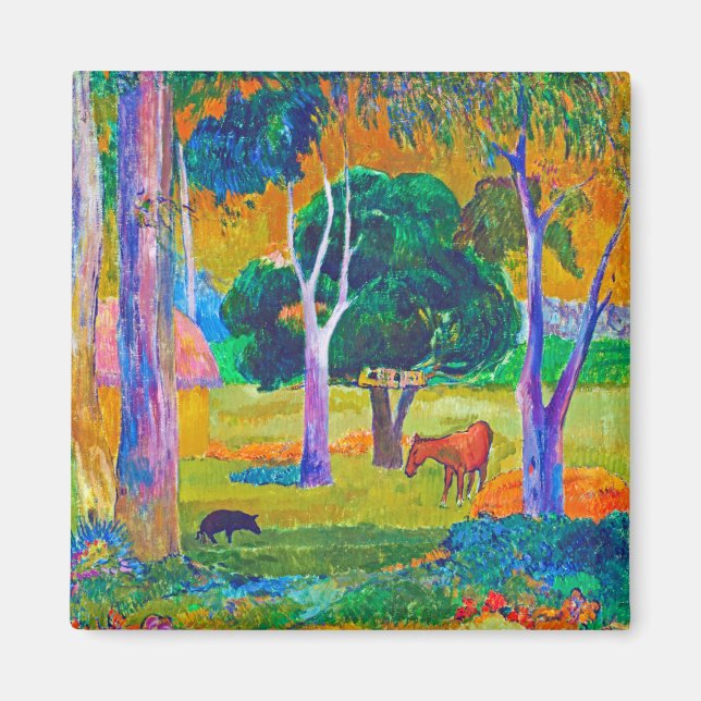 Íman Paisagem com Suíno e Cavalo, Gauguin (Frente)