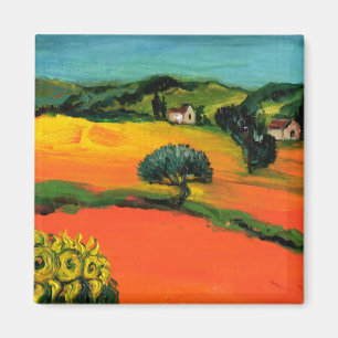 ÍMAN PAISAGEM DA TOSCANA COM GIRASSÓIS
