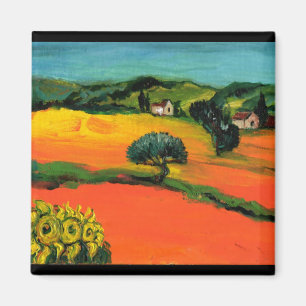 ÍMAN PAISAGEM DA TOSCANA COM GIRASSÓIS