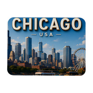 Íman Paisagem de Chicago EUA Viagem