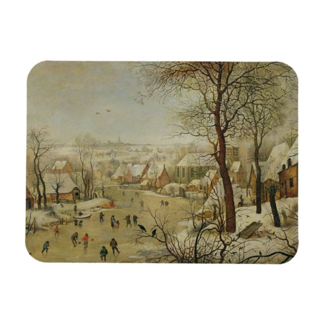 Íman Paisagem de inverno com Armadilha de Aves (óleo no (Horizontal)