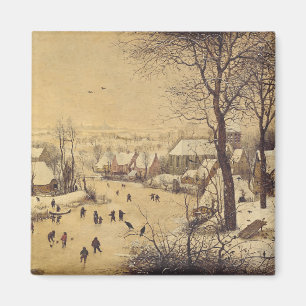 Íman Paisagem de inverno com armadilha para pássaros de