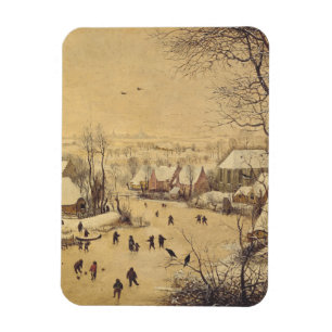 Íman Paisagem de inverno com armadilha para pássaros po