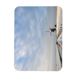 Íman Paisagem de inverno com neve e moinho de vento na 