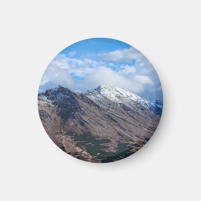 Íman Paisagem de Montanha Crisp com Céu Azul (Frente)