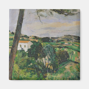 Íman Paisagem de Paul Cezanne   com telhado vermelho ou