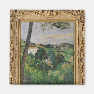 Íman Paisagem de Paul Cezanne   com telhado vermelho ou