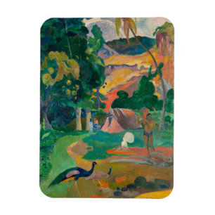 Íman Paisagem de Paul Gauguin Matamoe com Peacocks