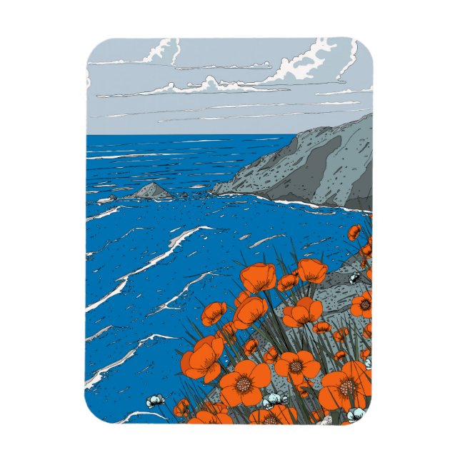 Íman Paisagem de Prado de Flores Silvestres (Vertical)