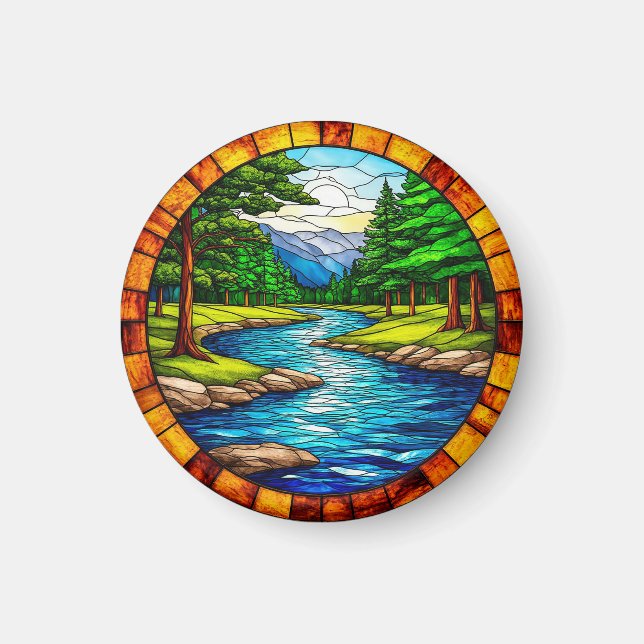 Íman Paisagem de Rio e Floresta Cênica (Frente)