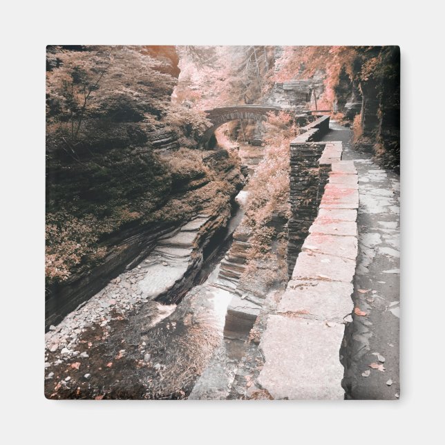 Íman paisagem de sonho de ponte de pedra (Frente)