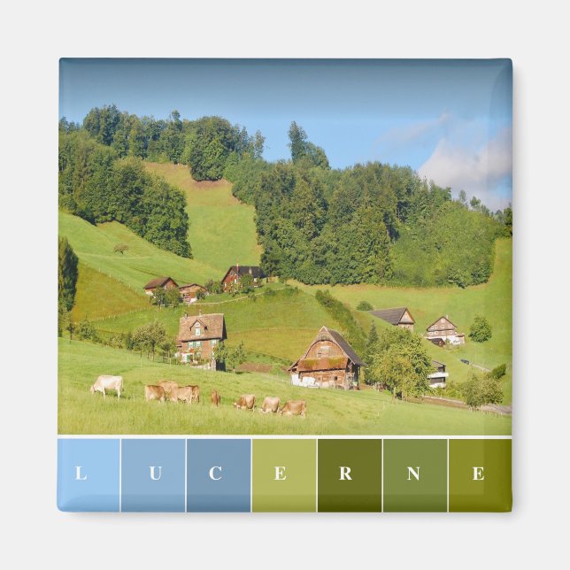 Íman Paisagem de Verão na Suiça (Frente)