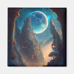 Íman Paisagem do Castelo de Fantasia Futurística