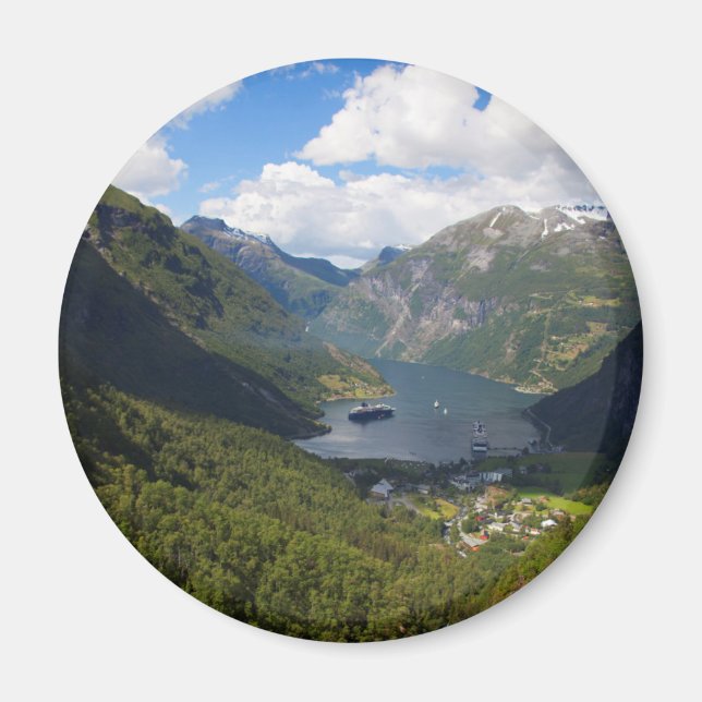 Íman Paisagem do fiorde de Geiranger, Noruega (Frente)