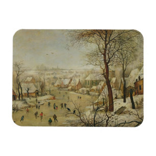 Íman Paisagem do inverno com armadilha do pássaro (ól