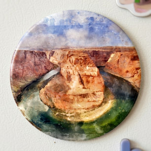 Íman Paisagem em Aquarela de Horseshoe Bend no Grand Ca