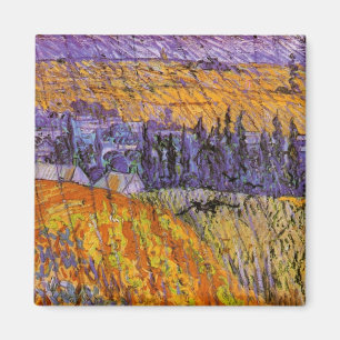 Íman Paisagem em Auvers sob a Chuva de Vincent van Gogh