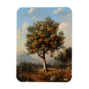 Íman Paisagem Flexível da Paisagem da Árvore Laranja Vi