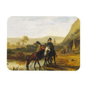 Íman Paisagem fluvial com os cavaleiros Aelbert Cuyp