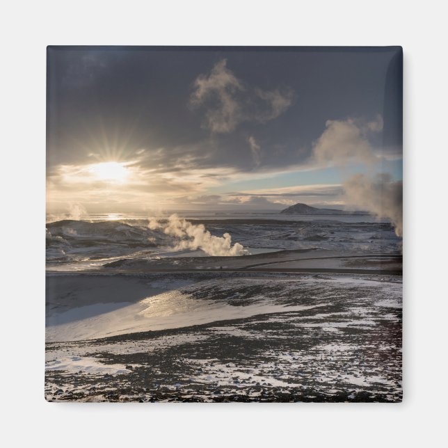 Íman Paisagem Geotérmica de Inverno (Frente)