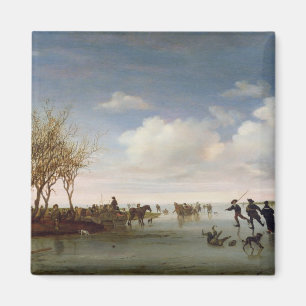 Íman Paisagem holandesa com patinadores