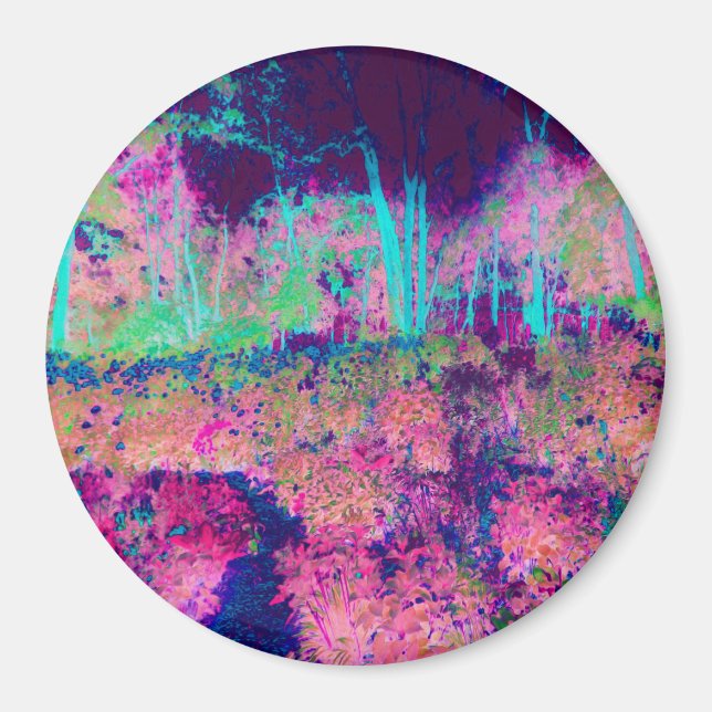 Íman Paisagem Impressionista Puro e Rosa Quente (Frente)