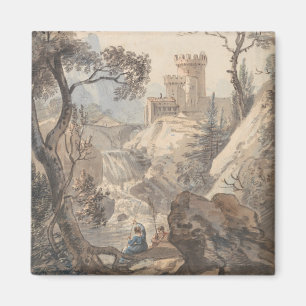 Íman Paisagem Italiana com Castelo - Paul Sandby