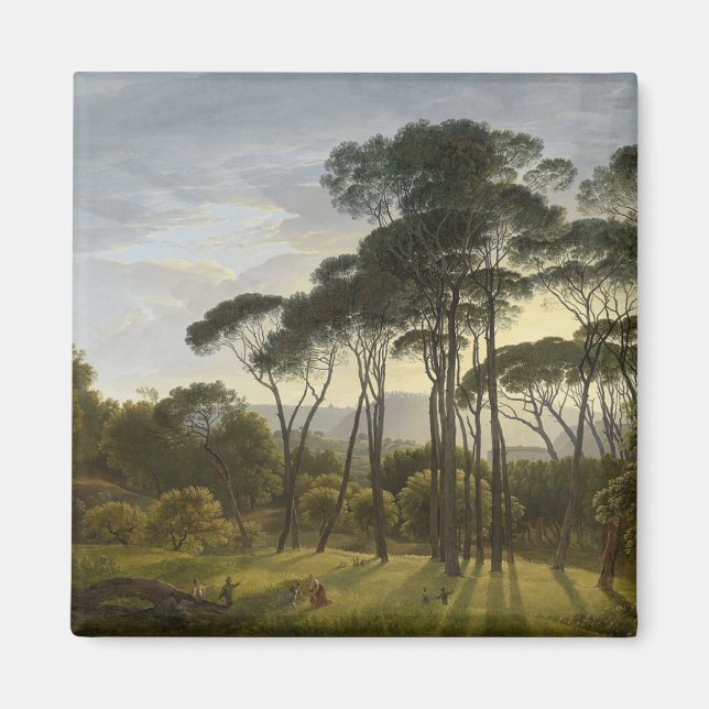 Íman Paisagem Italiana com Pinheiros Guarda-chuvas (Voo (Frente)