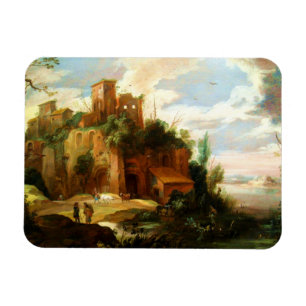 Íman Paisagem italiana do vintage com ruínas