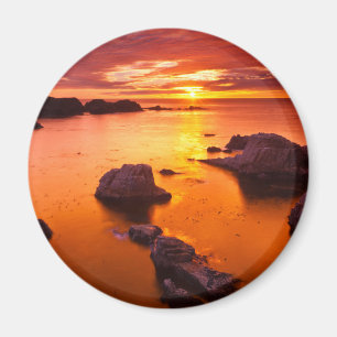 Íman Paisagem marinha laranja, pôr do sol, Califórnia