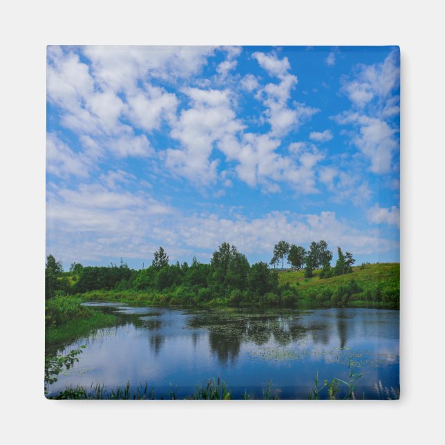 Íman Paisagem natural Cenário lago Sky Belarus (Frente)