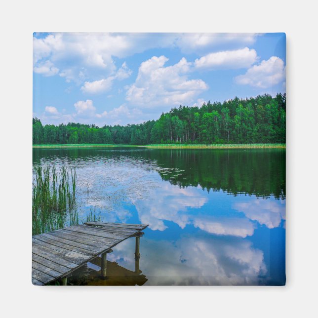 Íman Paisagem natural Cenário lago Sky Belarus (Frente)