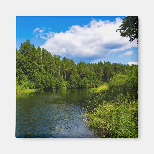 Íman Paisagem natural Cenário lago Sky Belarus (Frente)