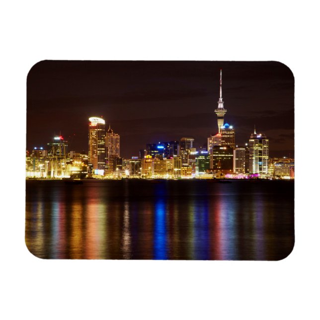 Íman Paisagem Noturna da Cidade de Auckland (Horizontal)